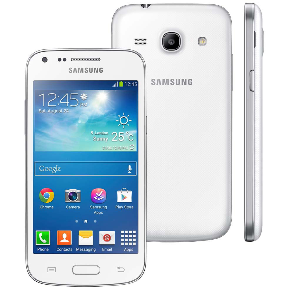 Smartphone Samsung Galaxy Core Plus Branco com Tela 4.3", TV Digital  SM-G3502T, Dual Chip, Android 4.3, Processador Dual Core 1.2 Ghz e Câmera  de 5MP