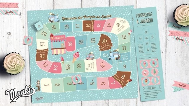Juego De Mesa Helados Munki Dise 241 Os Imprimibles