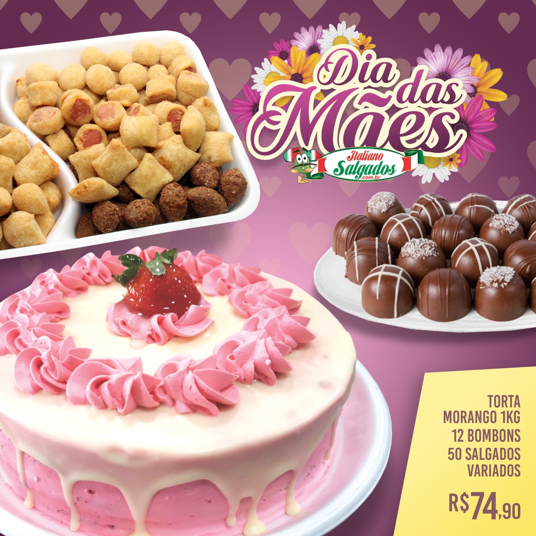 Kit 02 Dia Das Maes Italiano Salgados Goiania