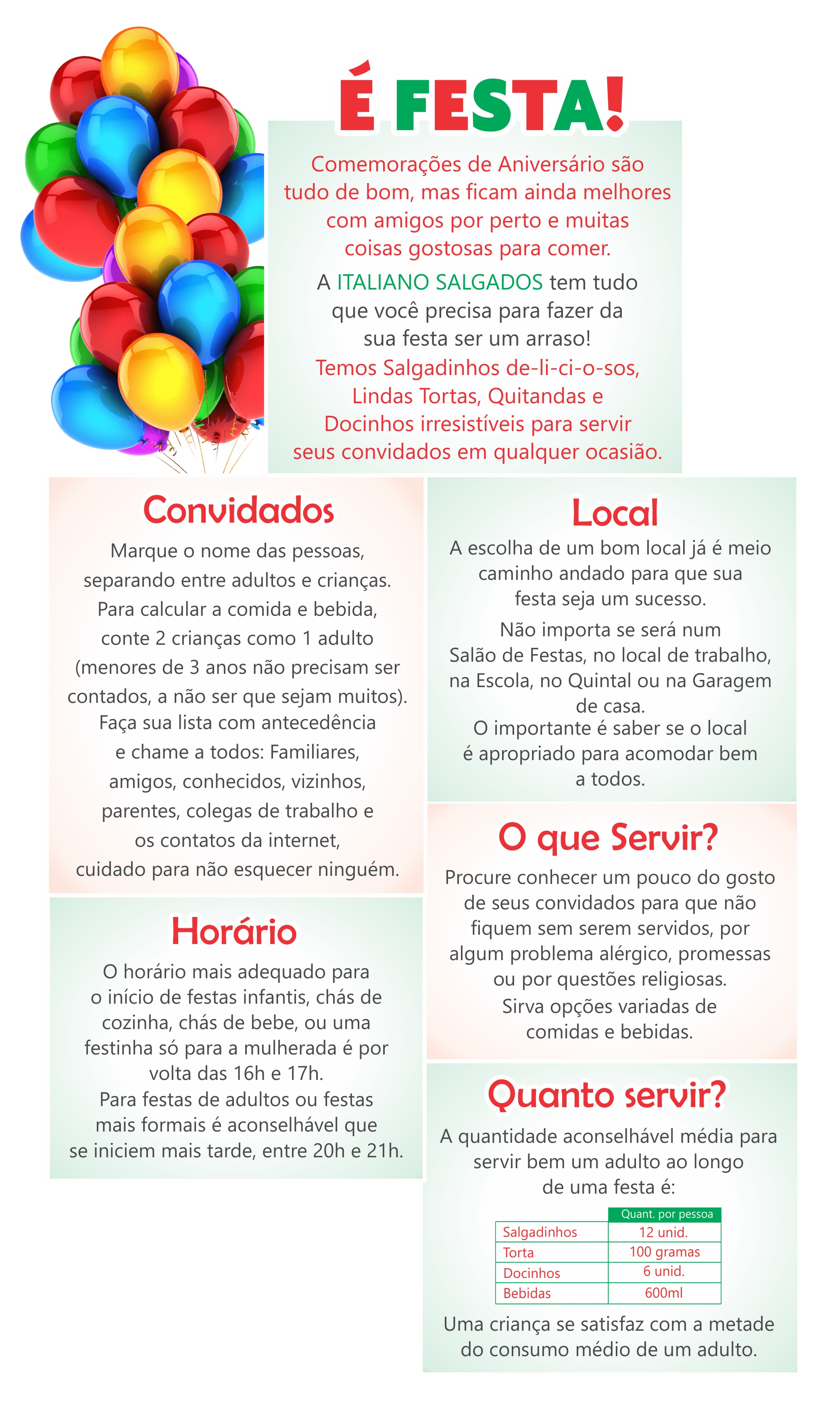 Italiano Salgados - Goiânia - Dicas p/ Festas