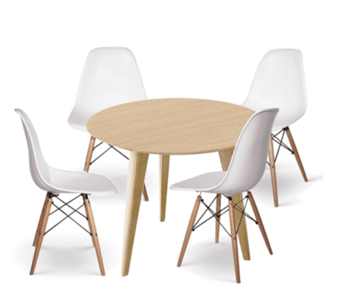 Juego comedor mesa rectangular blanca 1,50 x 0,80 6 sillas ... Mesa de 90 y sillas comedor
