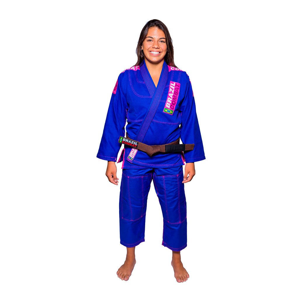 Kimono Feminino XTRA-LITE Azul/Rosa - Brazil Combat