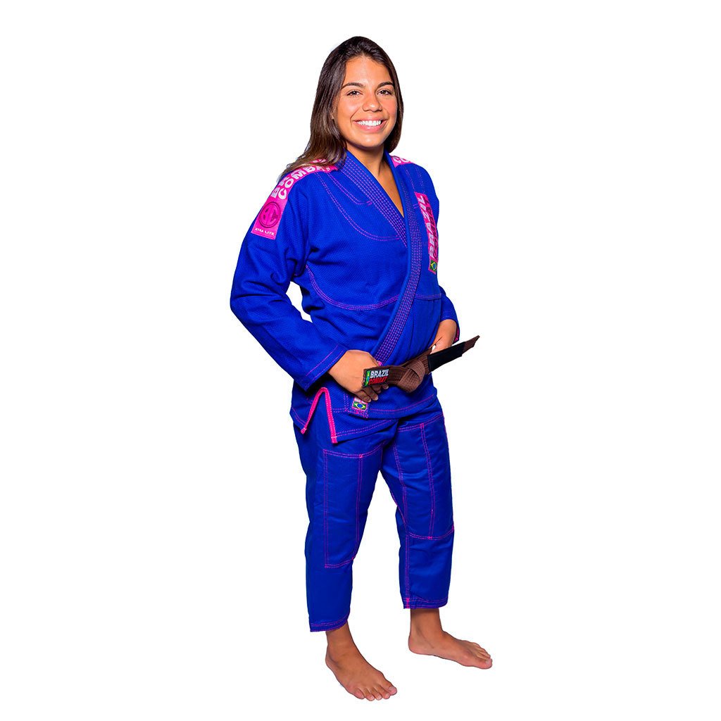 Kimono Feminino XTRA-LITE Azul/Rosa - Brazil Combat