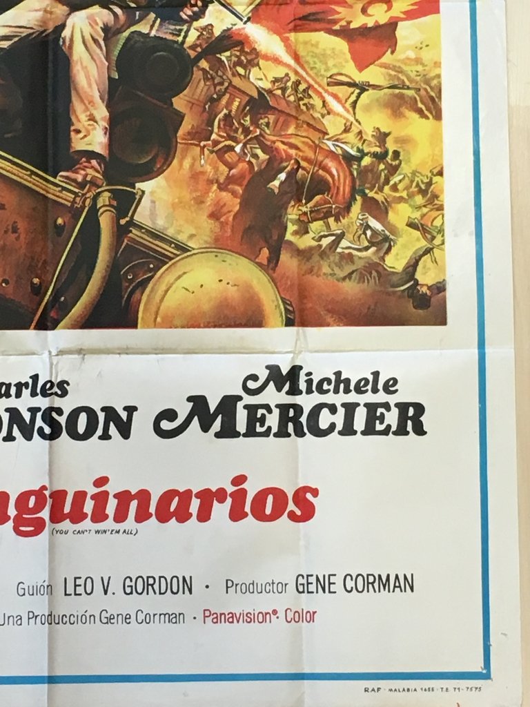 Afiche Poster Cine Los Sanguinarios 1970 Peter Collinson Usado