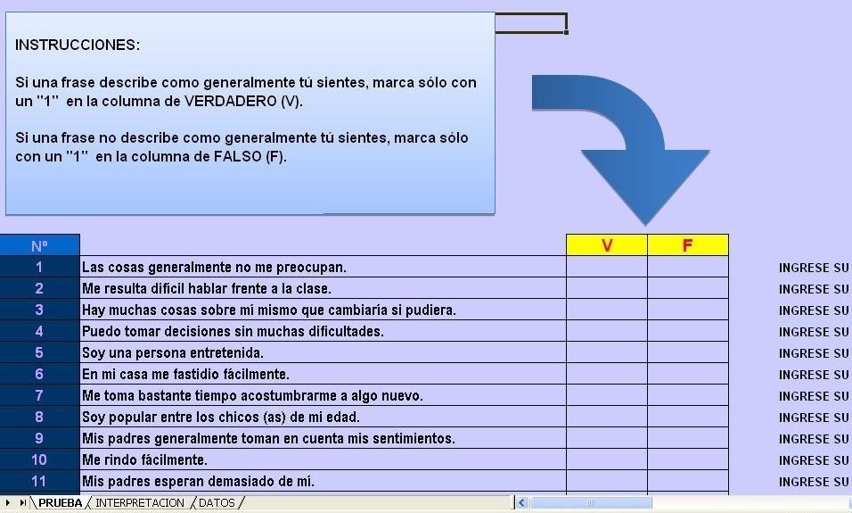 Inventario De Autoestima De Coopersmith 25 Items