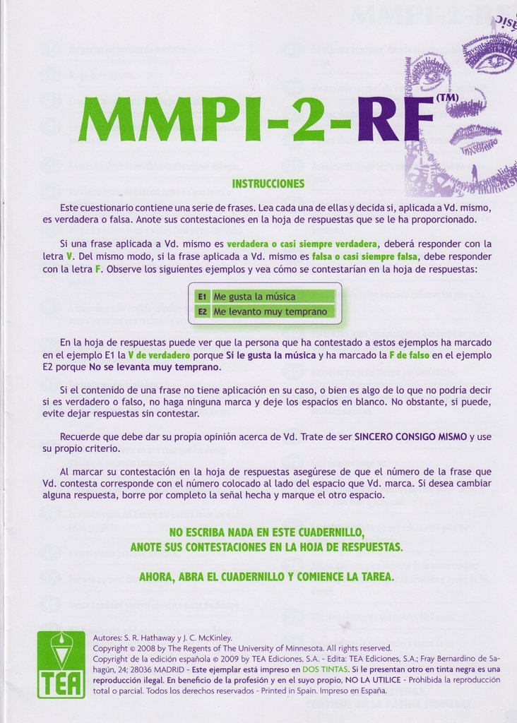 mmpi 2 rf online test