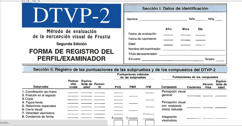 Corrector Automatizado Del Test De Percepcion Visual Frostig Dtvp 2 Dificultades De Aprendizaje 4875