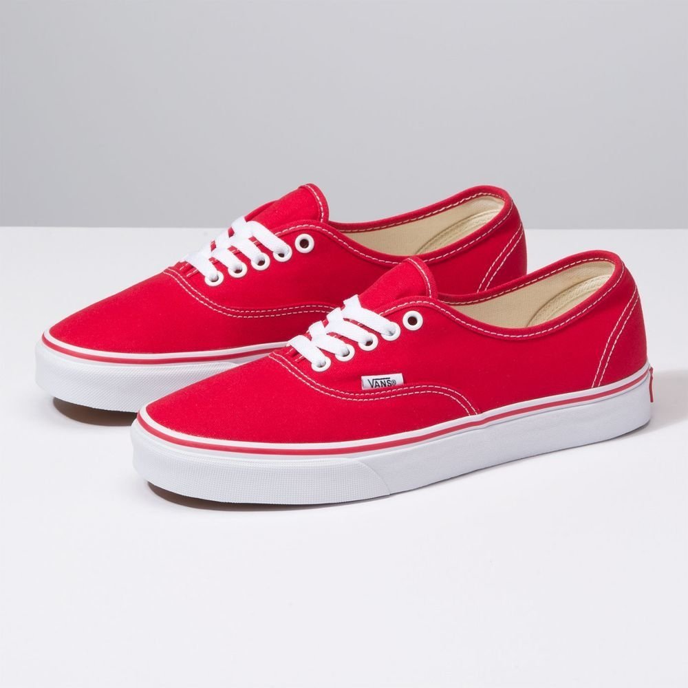 vans branco e vermelho