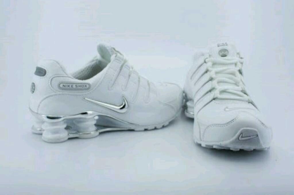 nike shox branco com prata