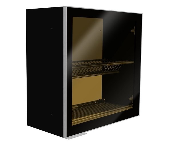 Armario Aereo Fit 60cm Com Escorredor E Porta De Vidro Bumi