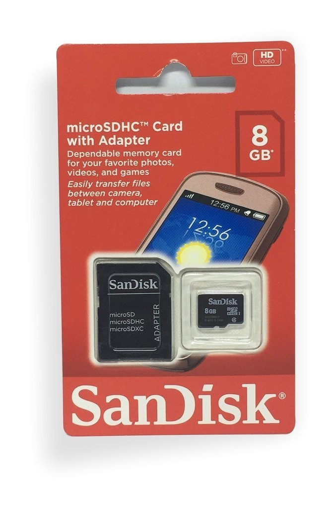 Cartão de Memória 8 GB Sandisk Micro SD com Adaptador SD