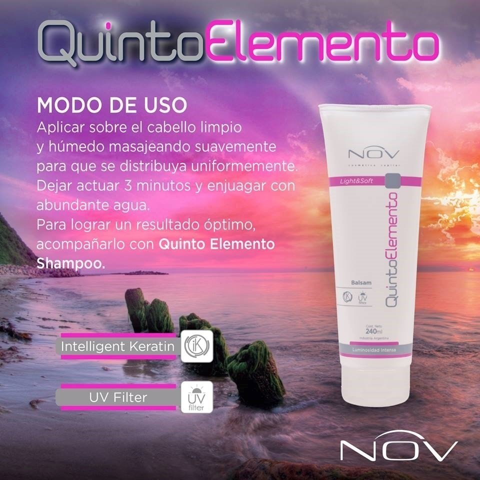 SHAMPOO MARCA NOV LINEA QUINTO ELEMENTO POMO POR 240 ml.
