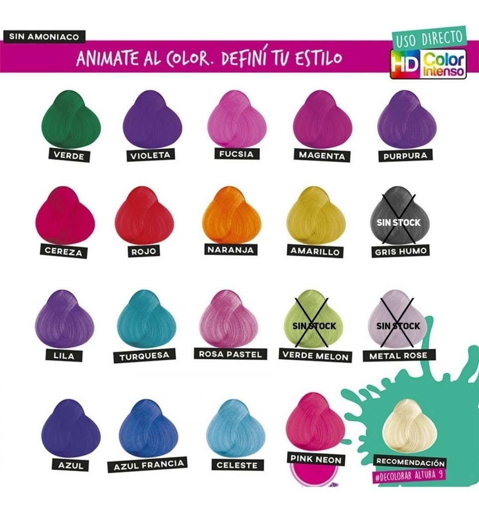 TINTURA * COLORACION FANTASIA CIELO COLOR SACHET POR 47 grs. MARCA OTOWIL