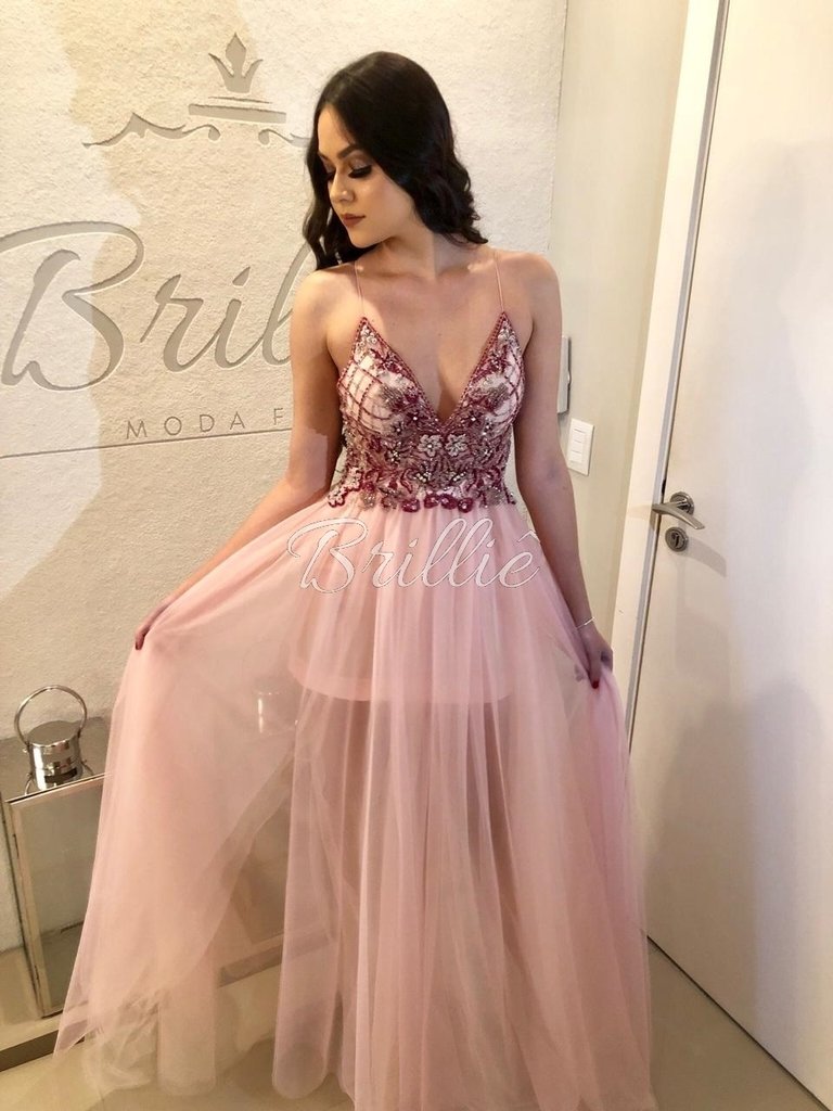 vestido princesa rosa