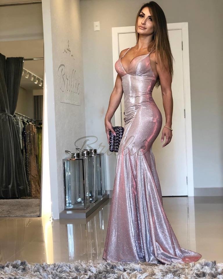 vestido rose com brilho