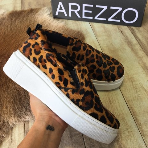 slip on arezzo onça