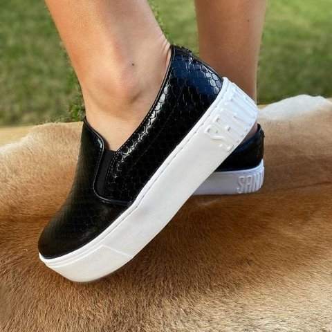 slip on santa lolla veludo preto