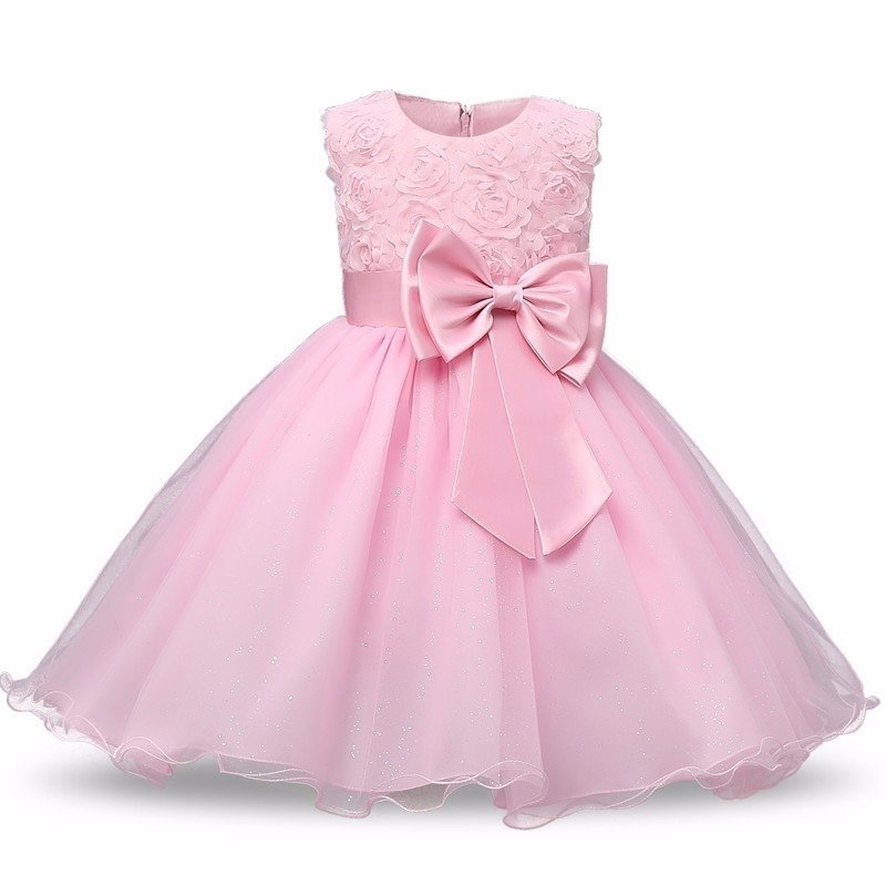 vestido de festa 1 ano rosa