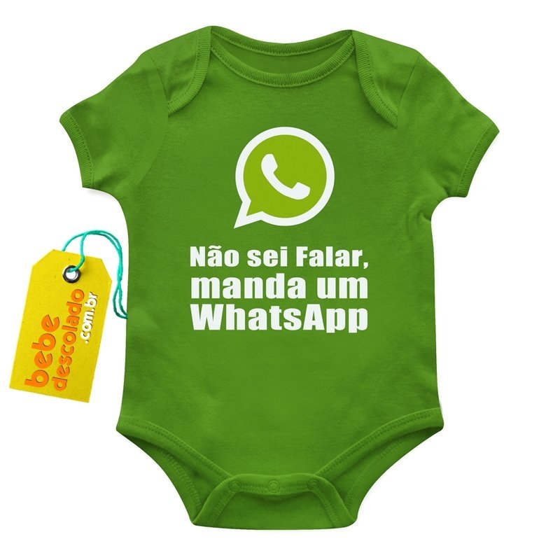 Roupas Descoladas e Divertidas Para Bebês - Body Whatsapp