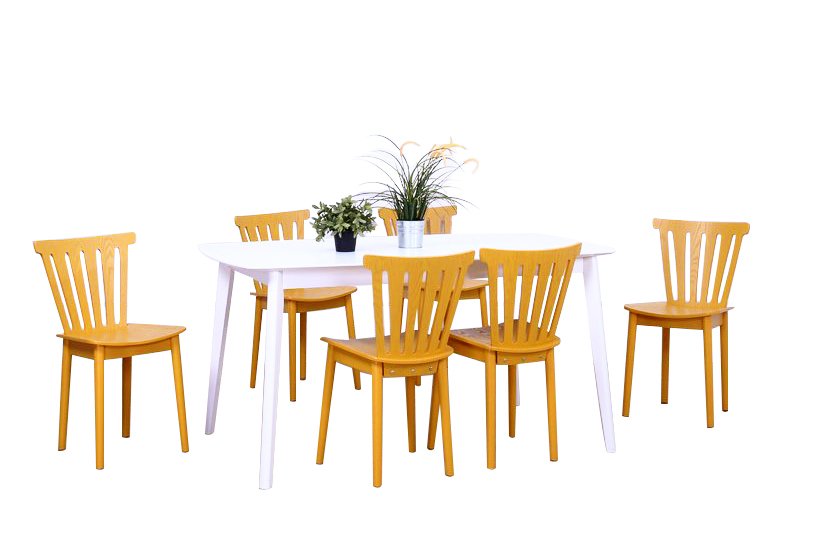 JUEGO DE COMEDOR MALLORCA MESA EXTENSIBLE + SILLAS AMARILLAS JUEGO DE COMEDOR MALLORCA MESA EXTENSIBLE + SILLAS AMARILLAS