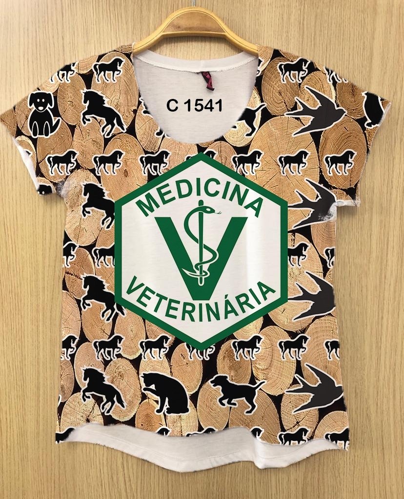 Camiseta Baby Look Country Medicina Veterinária C1541