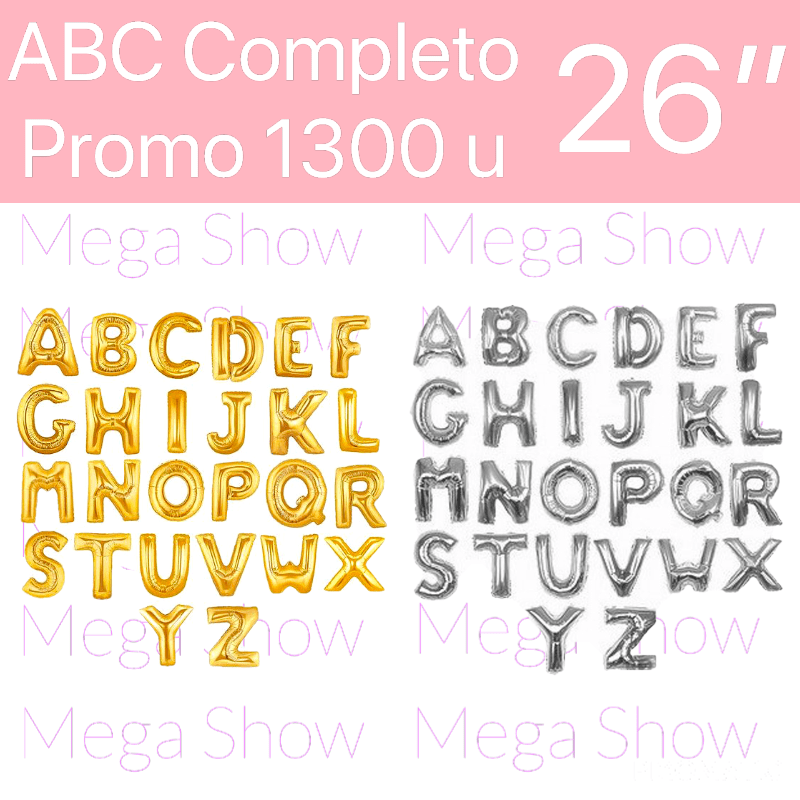 Abecedario Completo Globo Letras 26 1300 Unidades