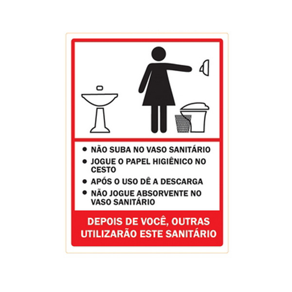 Placa de Sinalização Higiene Banheiro Feminino -> Banheiro Feminino Higiene Placa de Sinalização Higiene Banheiro Feminino -> Banheiro Feminino Higiene