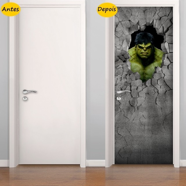Adesivo de Porta Hulk 3D Adesivo Queimador De Gordura Funciona Mesmo ~ Adesivo de Porta Hulk 3D