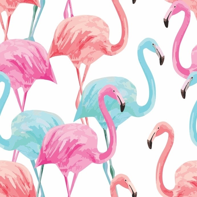 Papel de Parede Adesivo Flamingos Artesanato Em Madeira ~ Papel de Parede Adesivo Flamingos