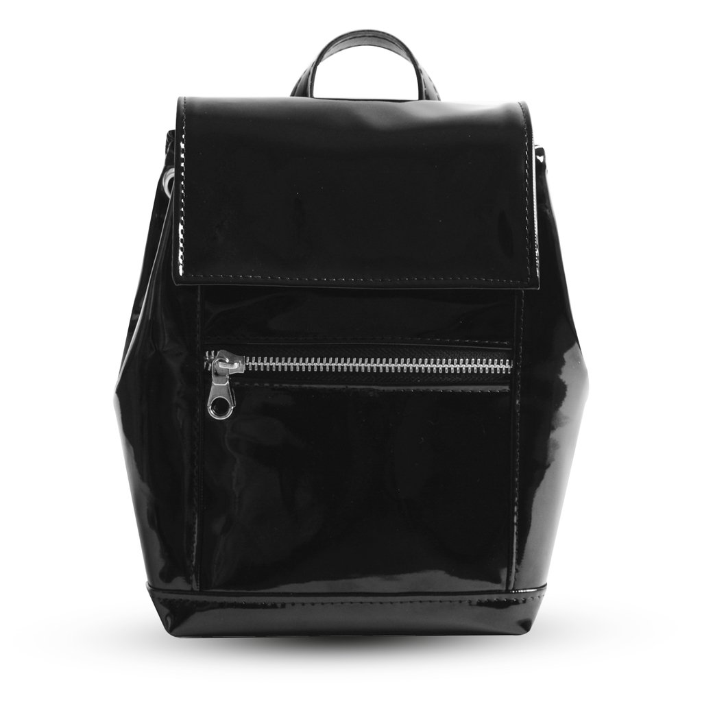 mochila charol negra