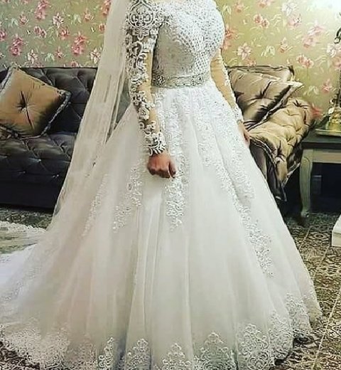 vestido de noiva rodado com manga