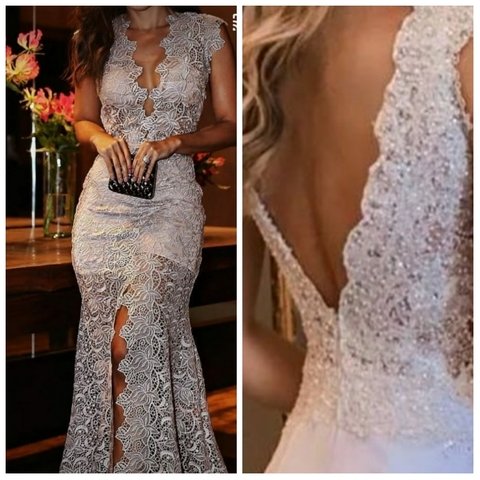 vestido branco sereia curto