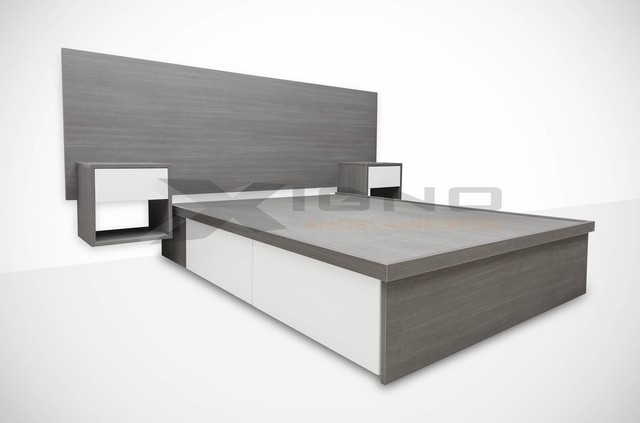 CAMA CON CAJONES EN MELAMINA - Xigno Amoblamientos