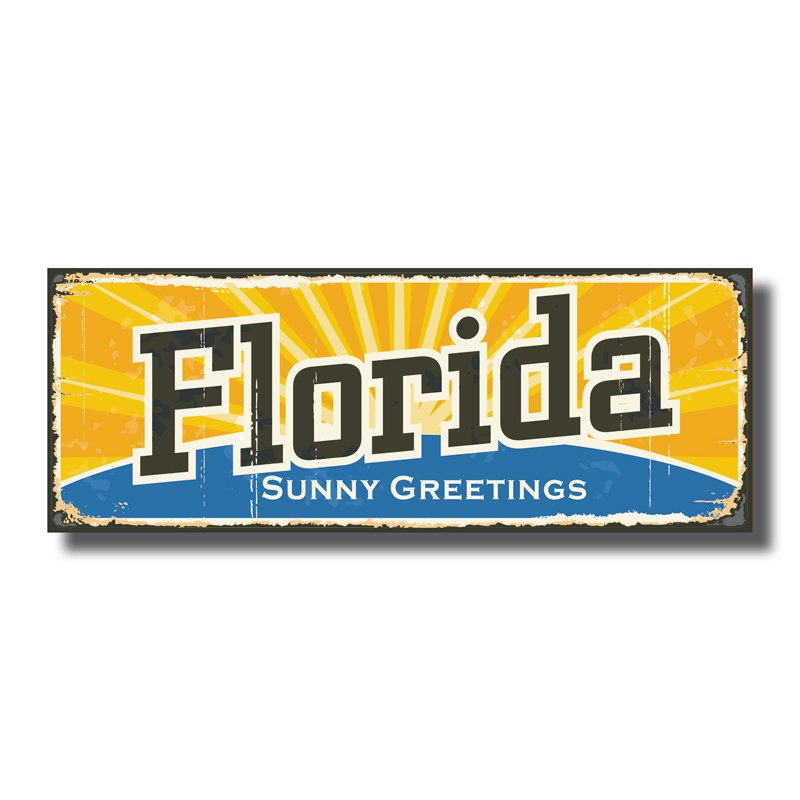 PLACA FLORIDA 40x15 cm Art Print Decorações