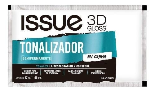 Tintura Semi Permanente Tonalizador Crema Issue 3d Gloss 2un