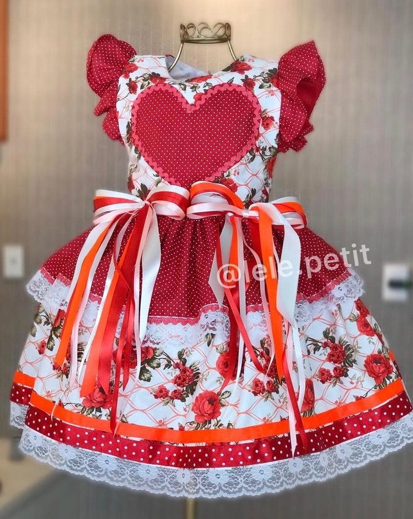 vestido festa junina vermelho