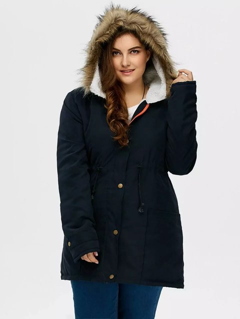 drawstring plus size parka coat buy in alpha blue plus size parka