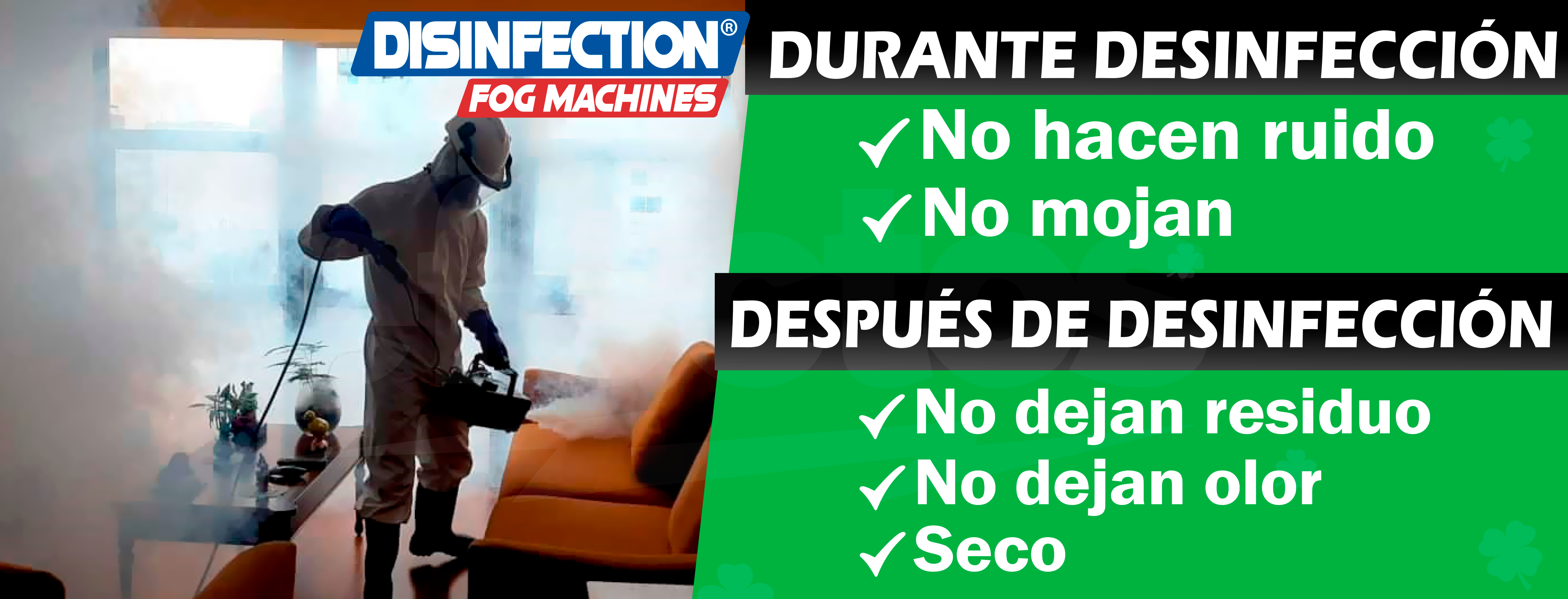 Desinfección con máquina de Humo y viricida orgánico Desf Fog