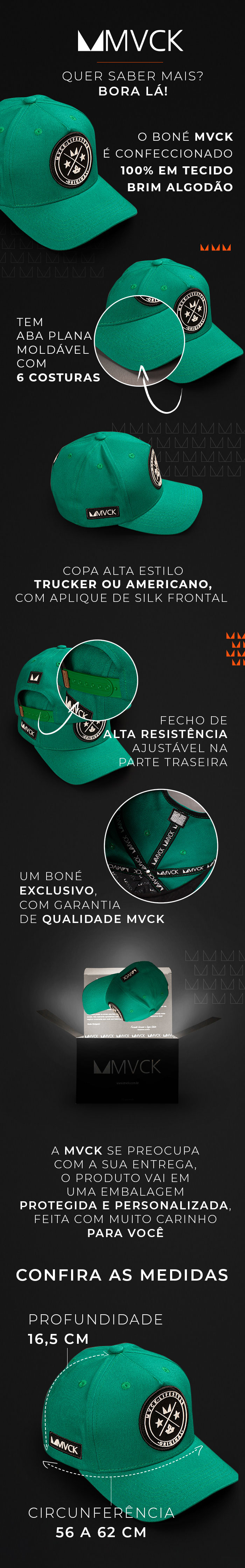 Descrição Boné Aba Curva Verde Brasão