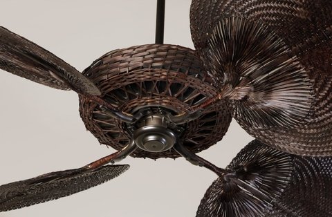 Ventilador De Techo De Hojas De Rattan