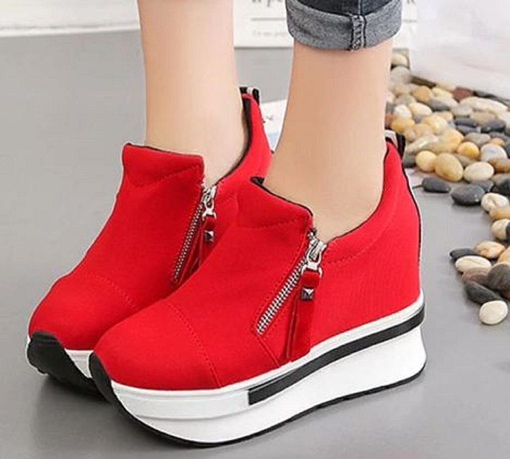 tenis vermelho plataforma