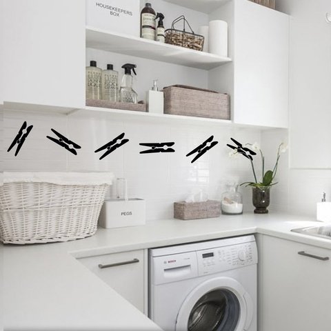 vinilo decorativo broches para ropa lavadero lavanderia lavarropas
