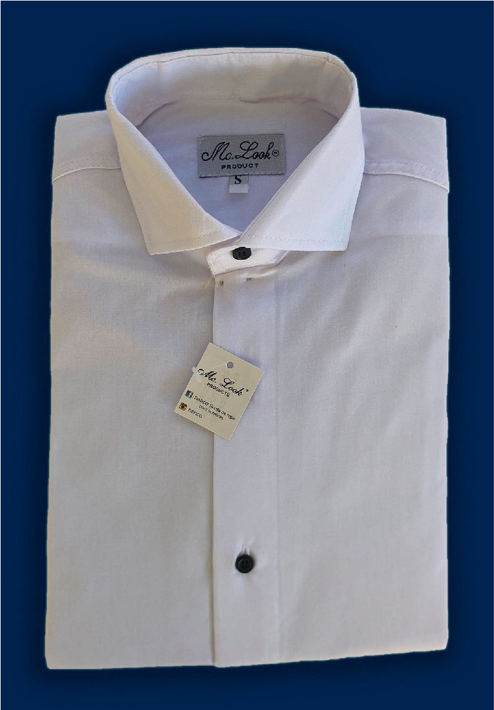 camisa blanca botones negros