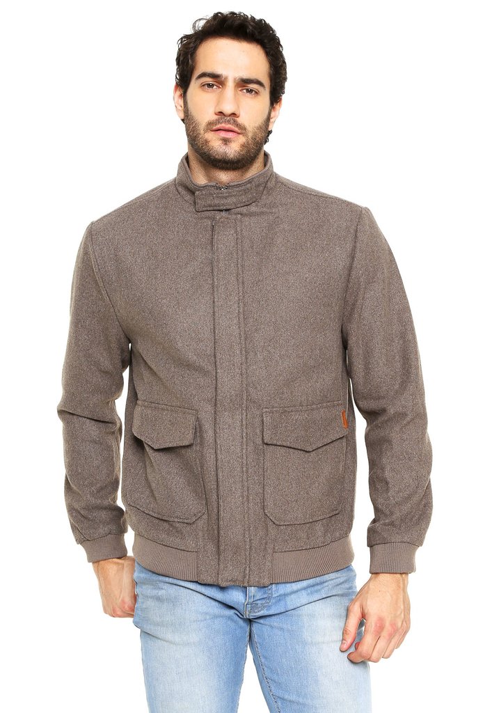 jaqueta de lã batido masculino