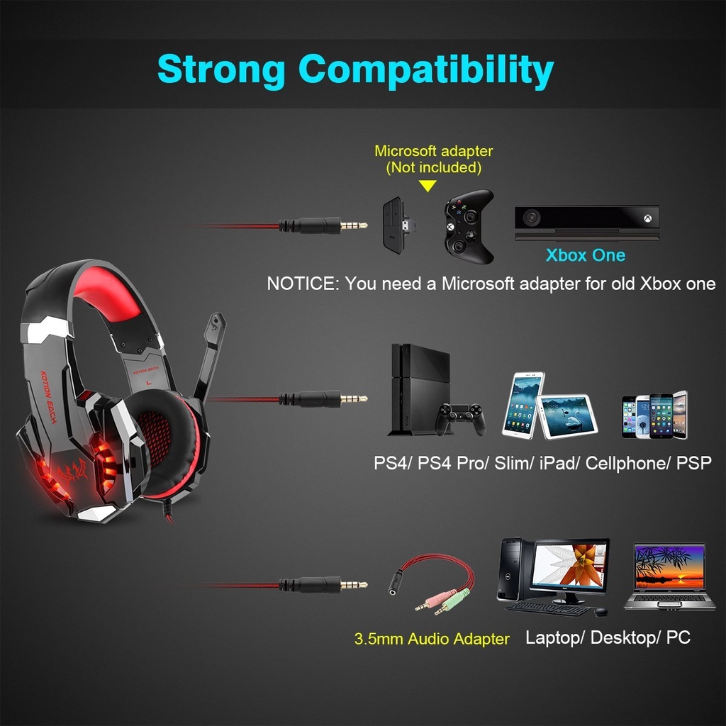 kotion each pro gaming headset g9000 xbox one