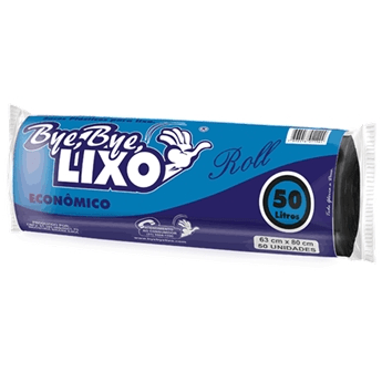 SACOS PLÁSTICOS PARA LIXO REFORÇADA BYE BYE LIXO 50L C/10UN (7898918011507)