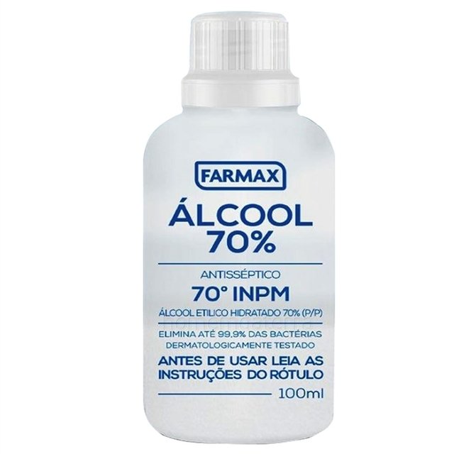 ÁLCOOL LÍQUIDO FARMAX 70° INPM 100ML (7896902285187)