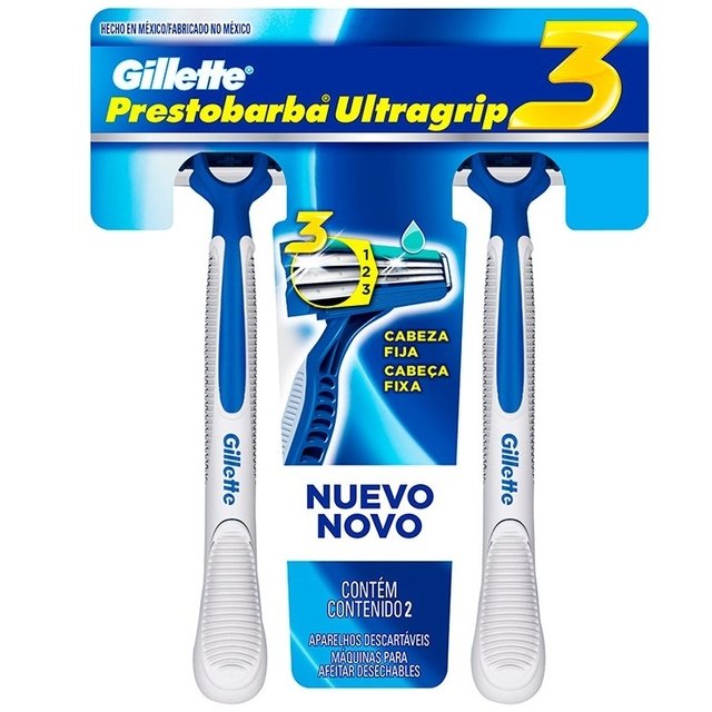 APARELHO GILLETTE PRESTOBARBA ULTRA GRIP 3 CBÇ FIXA 2UN. (7500435011297)