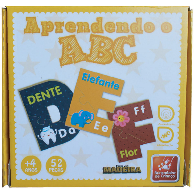 BRINQUEDO PEDAGÓGICO BRINCADEIRA DE CRIANÇA APRENDENDO O ABC R.0195 (7898945450195)