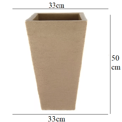 VASO BELLAS ARTES COLUNA QUADRADA POLIETILENO G BEGE 50X33X33 REF.22611 (7908052000586)